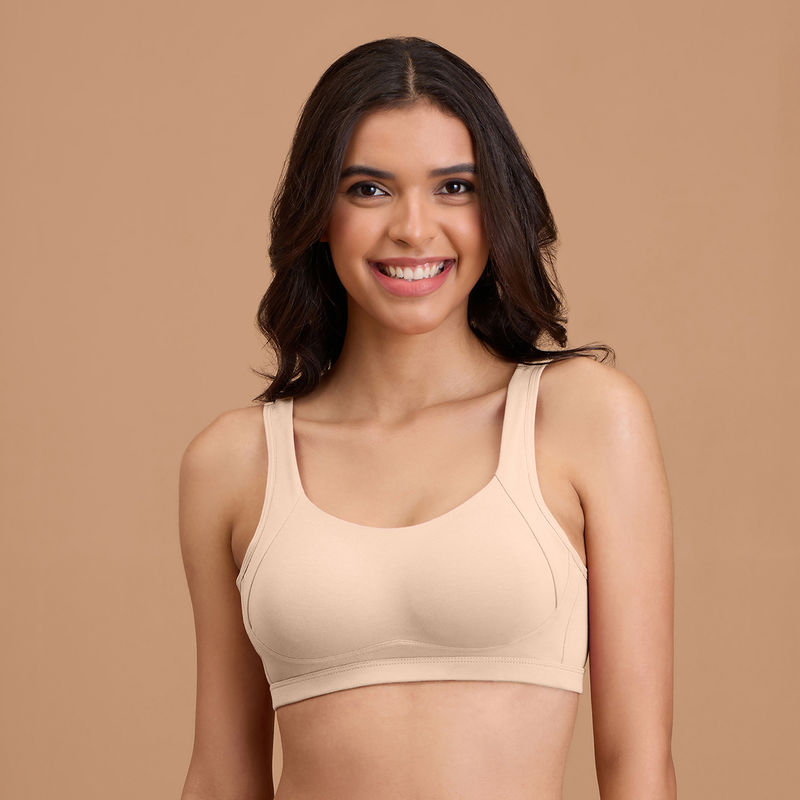 Nykd By Nykaa Cotton Non Padded Non Wired Everyday Comfort Bra-NYB388-Sand (2XL)