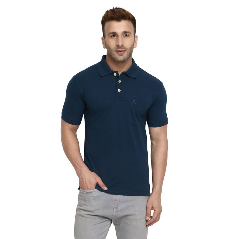 CHKOKKO Green Polo Collar Neck T-Shirt (S)