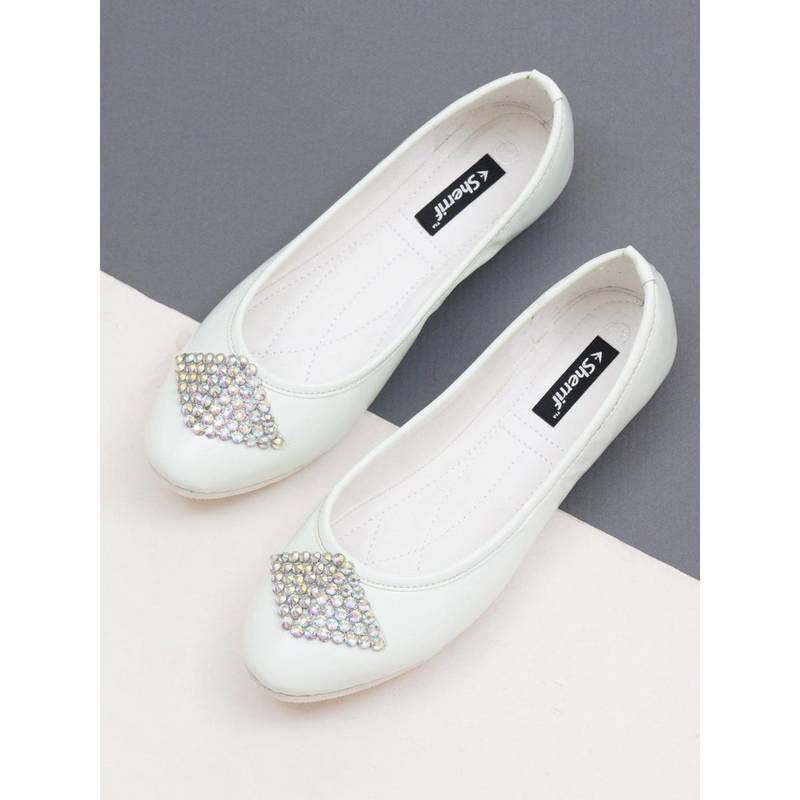 Sherrif Shoes Womens White Color Ballerinas (EURO 35)