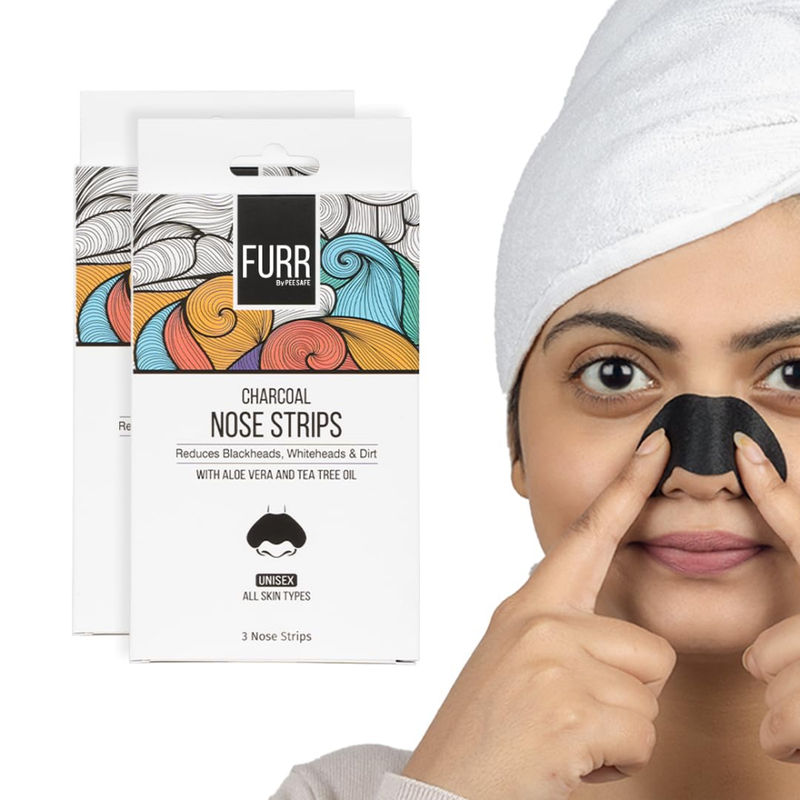FURR Blackhead Remover Bamboo Charcoal Nose Strips - Pack of 6