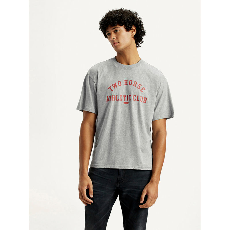 Levi's Mens Grey Typography Loose Fit T-Shirt (XL)
