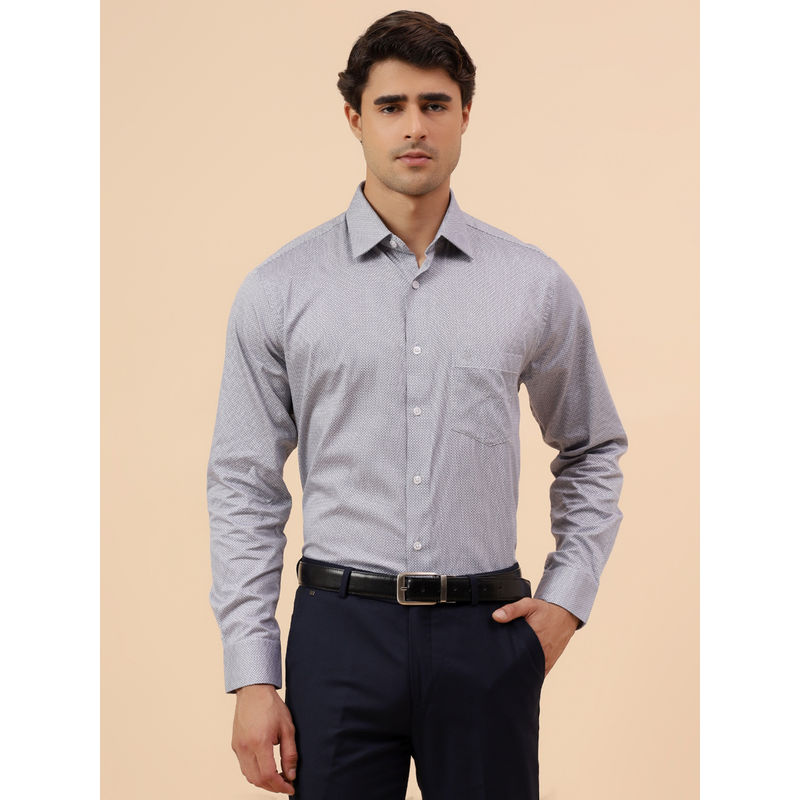 Cantabil Men Grey Printed Regular Fit Formal Shirt (44)
