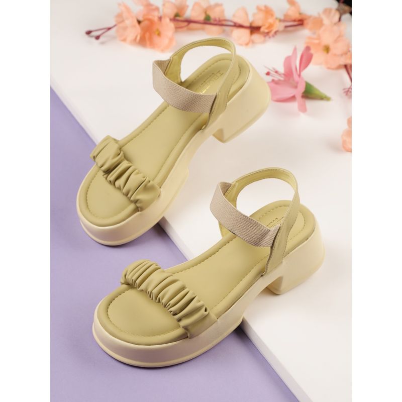 Truffle Collection Yellow Solid Sandals (UK 3)
