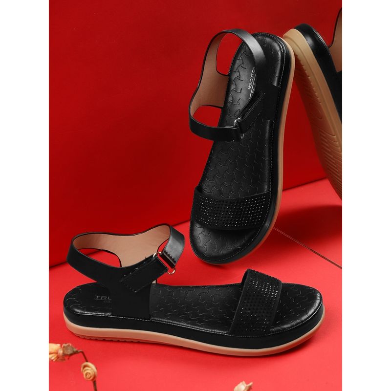 Truffle Collection Black Embellished Sandals (UK 3)