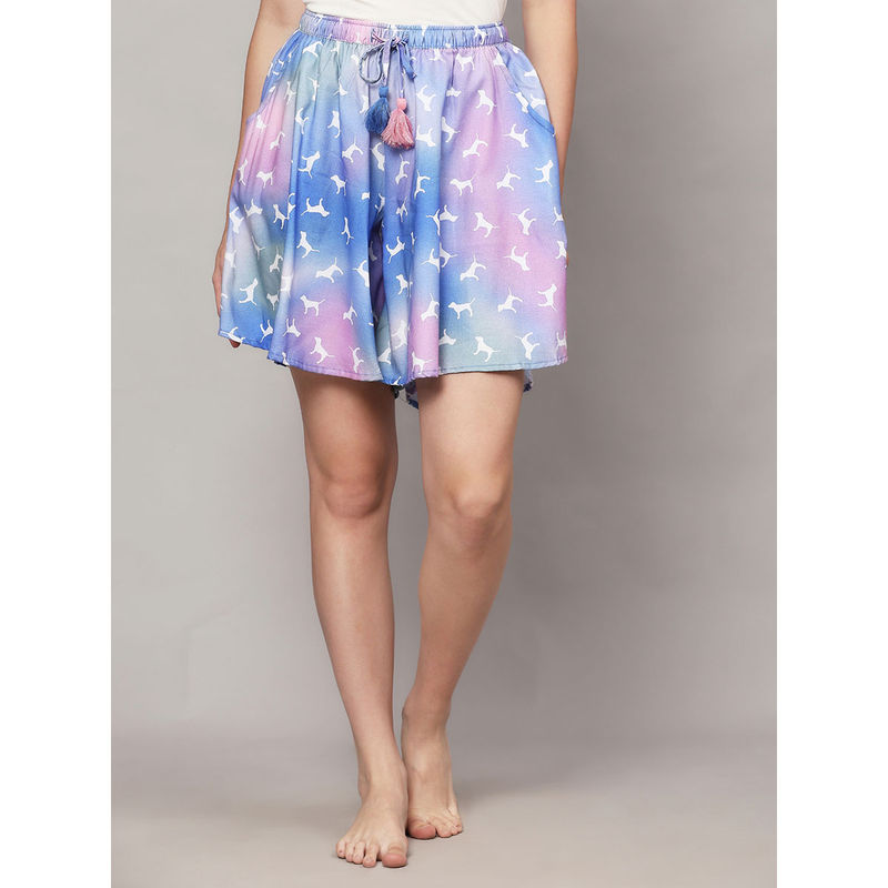 Bstories Multicolor Animal Print Culotte Shorts (XL)