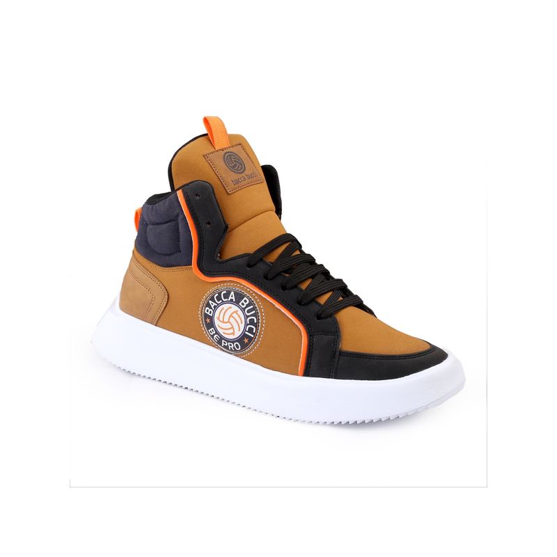 Bacca Bucci Gravity High Top Street Fashion Chunky Sneakers Tan (UK 6)