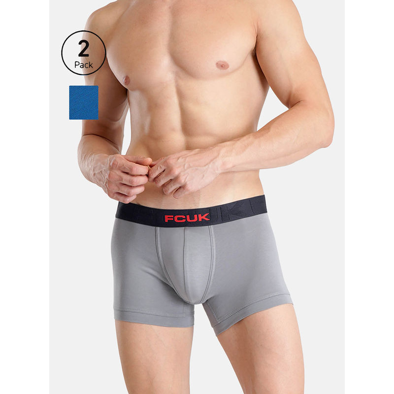 FCUK Flex Archway Men'S Solid Trunks (Pack of 2) (XL)