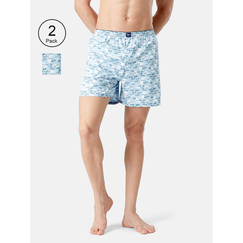 FCUK Play Blanc Men'S Printed Boxers (Pack of 2) (L)
