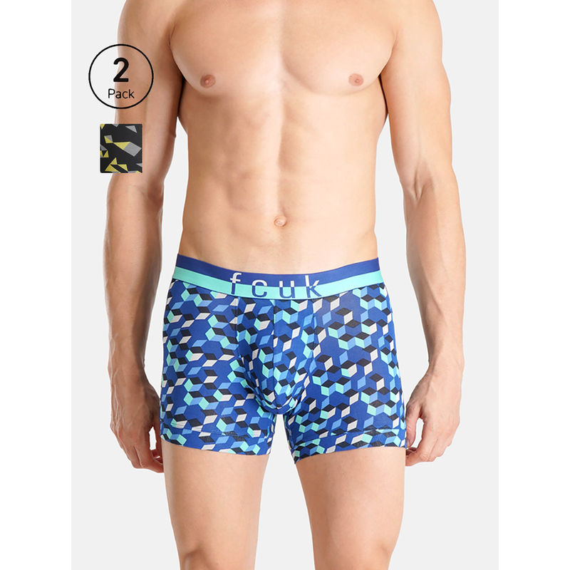 FCUK Glo Dover Men'S Printed Trunks (Pack of 2) (L)