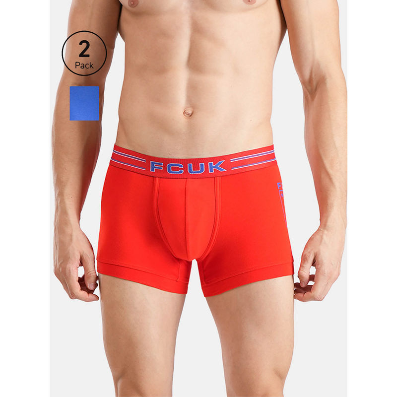 FCUK Flex Goldhawk Men'S Solid Trunks (Pack of 2) (S)