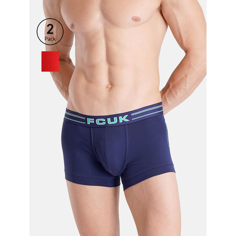 FCUK Flex Goldhawk Men'S Solid Trunks (Pack of 2) (S)