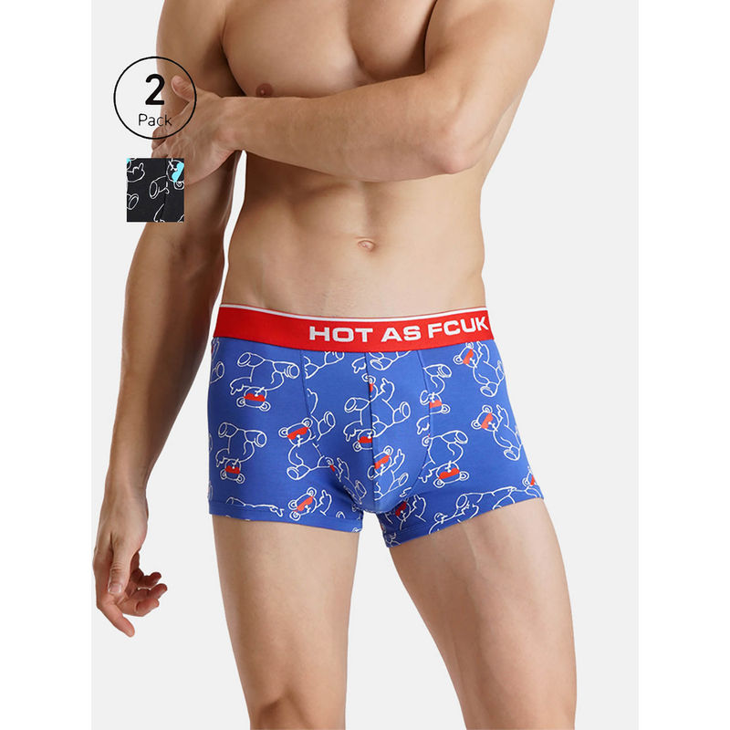 FCUK Flex Maddox Men'S Printed Trunks (Pack of 2) (S)