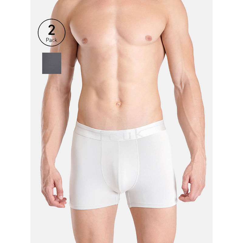 FCUK Flo Mersey Men'S Solid Trunks (Pack of 2) (S)