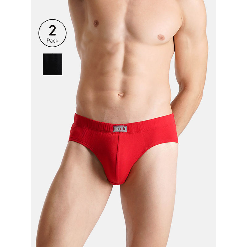 FCUK Play Preston Men'S Briefs (Pack of 2) (M)