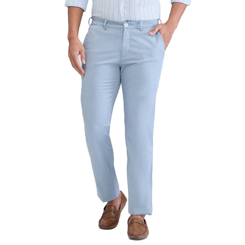 ColorPlus Slim Fit Solid Dark Blue Casual Trouser (30)