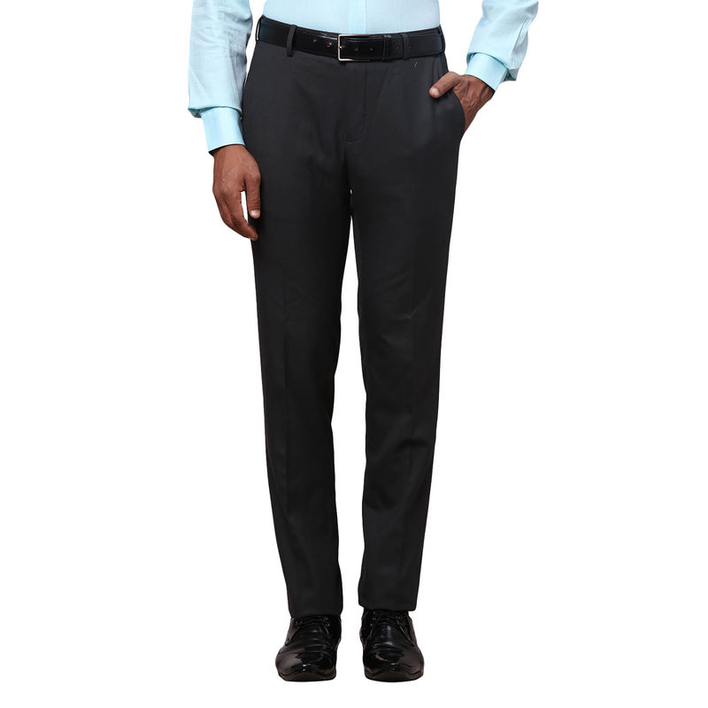 Raymond Slim Fit Solid Black Formal Trouser (38)