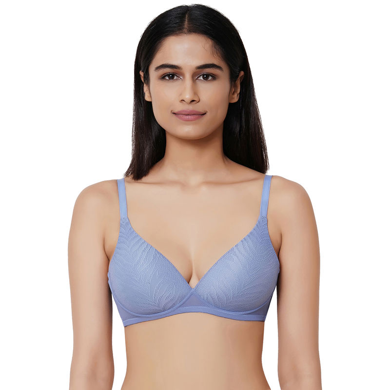 Wacoal Mysa Padded Non-Wired 3/4Th Cup Everyday T-Shirt Bra - Blue (34B)
