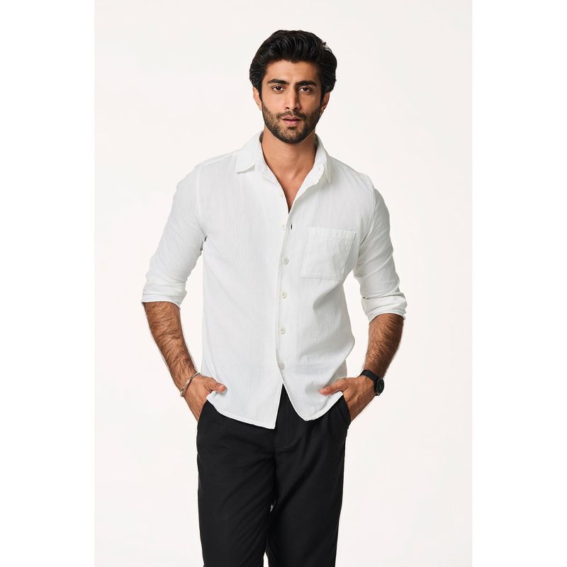 TERRA LUNA Alto Lite Full Sleeves White Shirt (S)