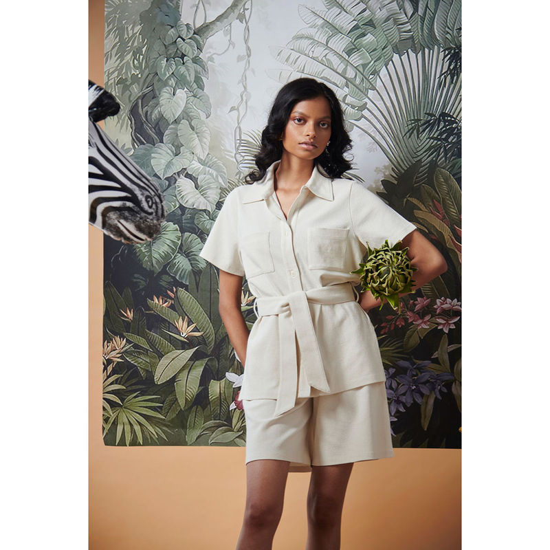 NeceSera Mini Waffle Ivory Safari (Set of 2) (L)