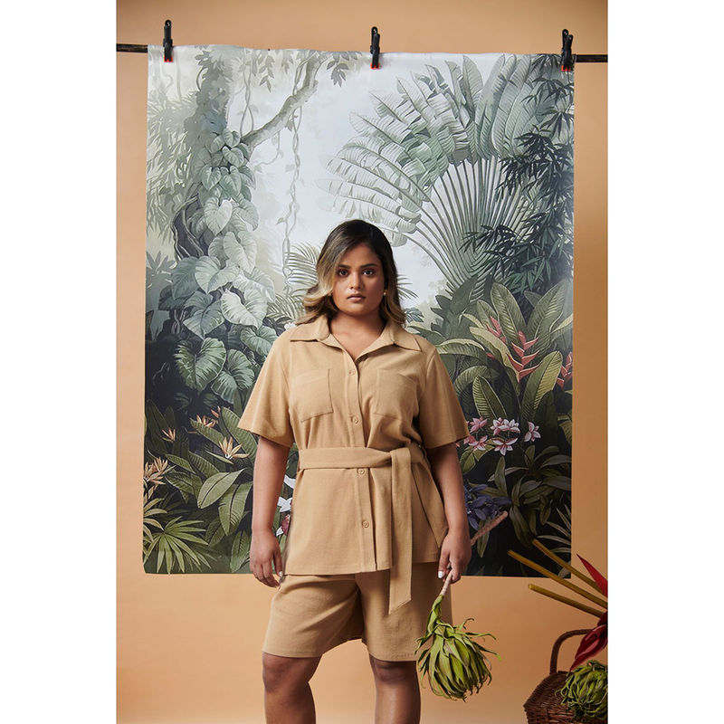 NeceSera Mini Waffle Brown Safari Bermuda (Set of 3) (XL)