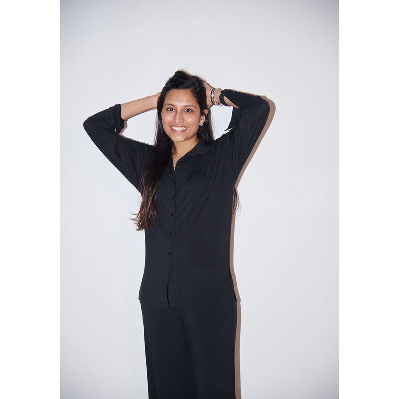 NeceSera Black Modal Button Down Shirt (S)