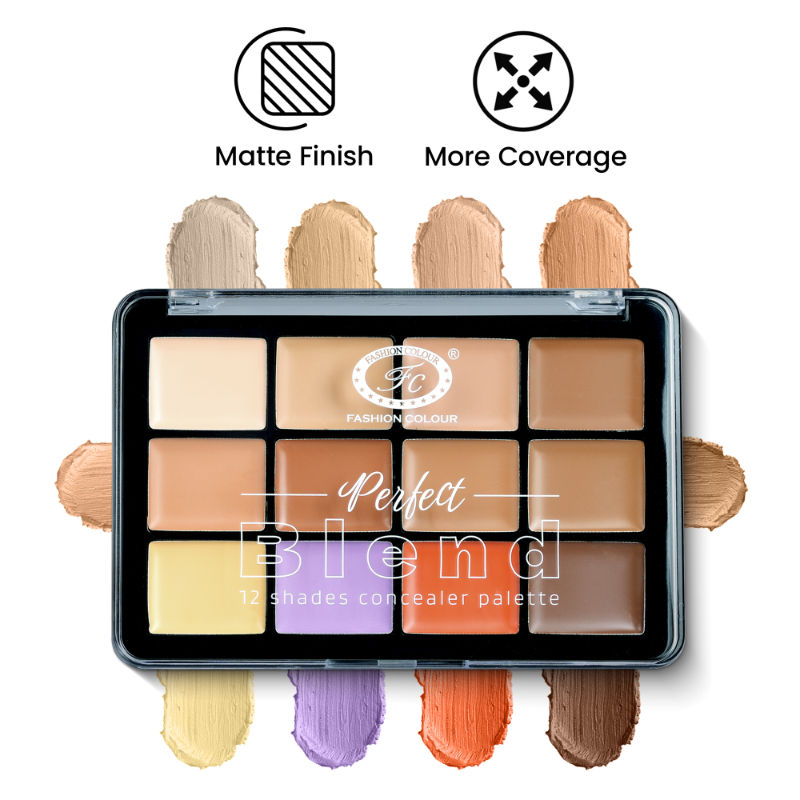 FASHION COLOUR Perfect Blend 12 Shades Concealer Palette - Shade 02