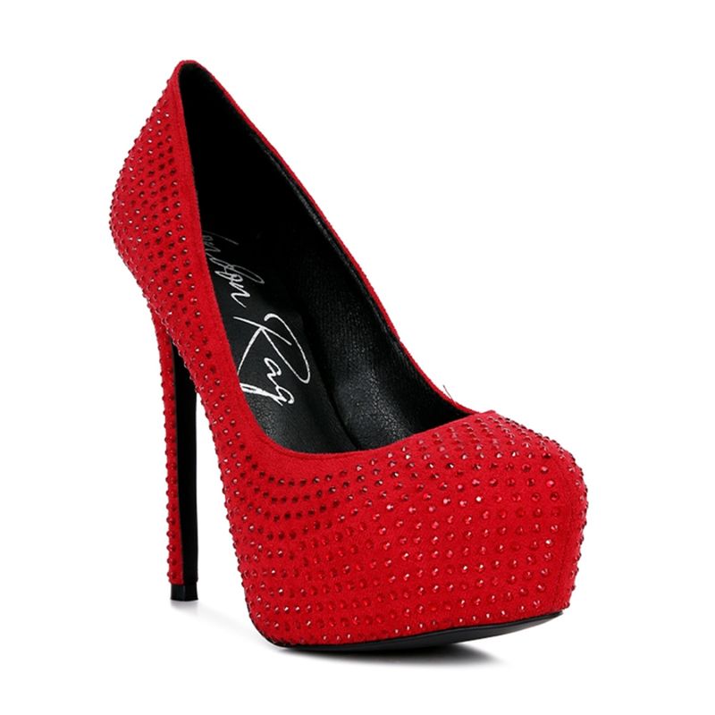 Buy London Rag Embellished Red Pumps Online