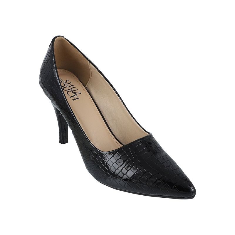 SHUZ TOUCH Women Latest Pointed Toe Stylish Corcodile Design Pumps - Black (EURO 39)