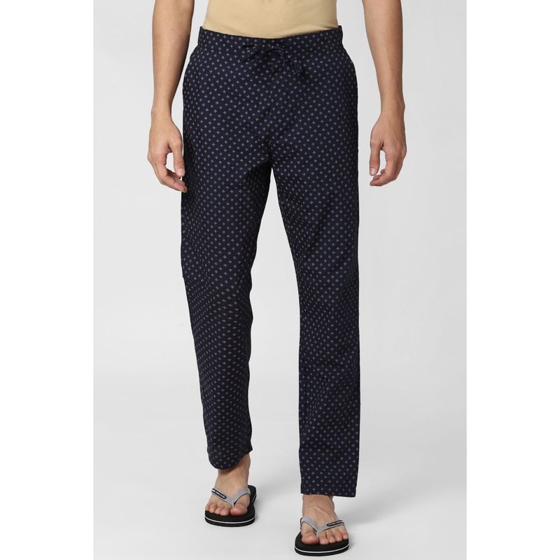 Peter England Men Navy Blue Printed Pyjama (L)