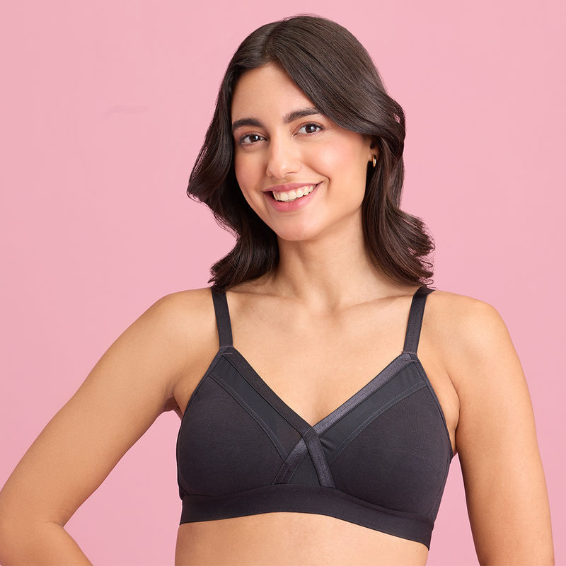 Nykd by Nykaa X-Frame Cotton Support Bra - Black NYB191 (36C)