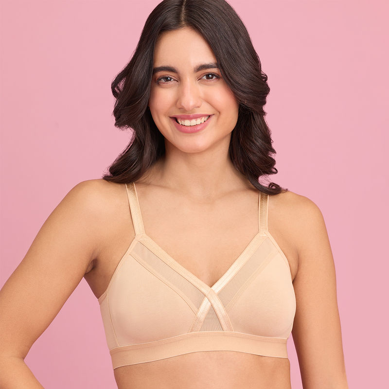 Nykd by Nykaa X-Frame Cotton Support Bra - Sand NYB191 (36C)