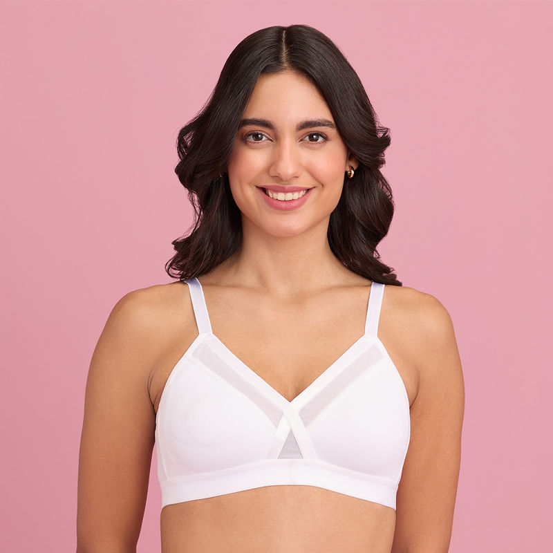 Nykd by Nykaa X-Frame Cotton Support Bra - NYB191 White (36D)