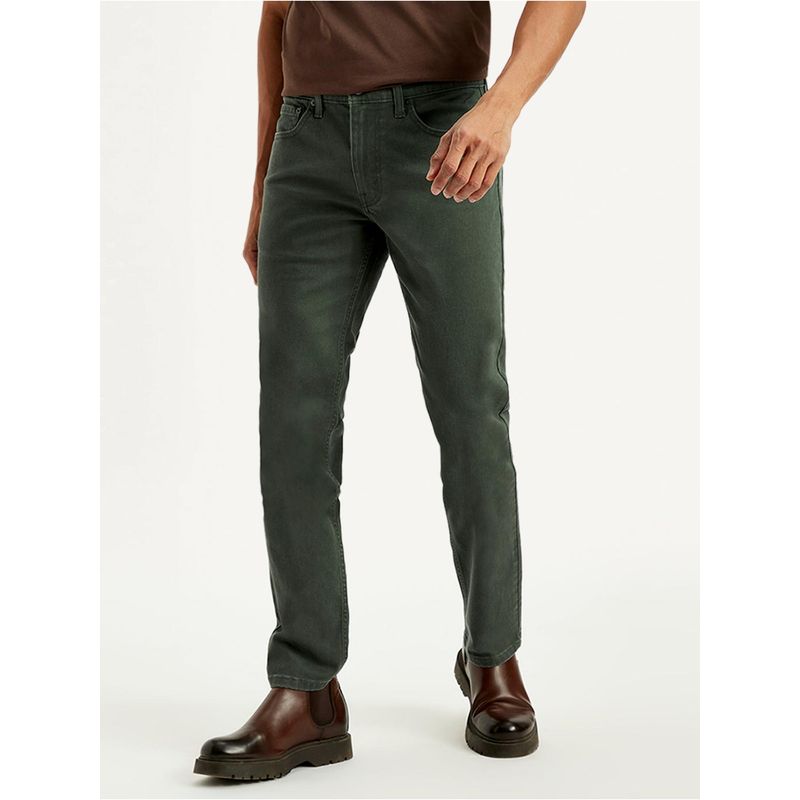 Levi's Men'S 511 Dark Green Regular Fit Mid Rise Jeans (28)