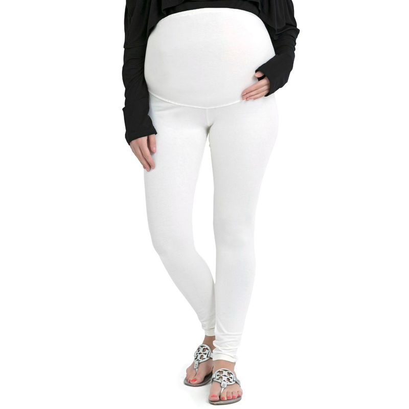 Blush9 Maternity Over The Bump Off-white leggings (XL)