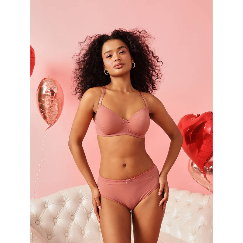 Chelvet Women Padded Non-Wired Pink T-Shirt Bra (32B)