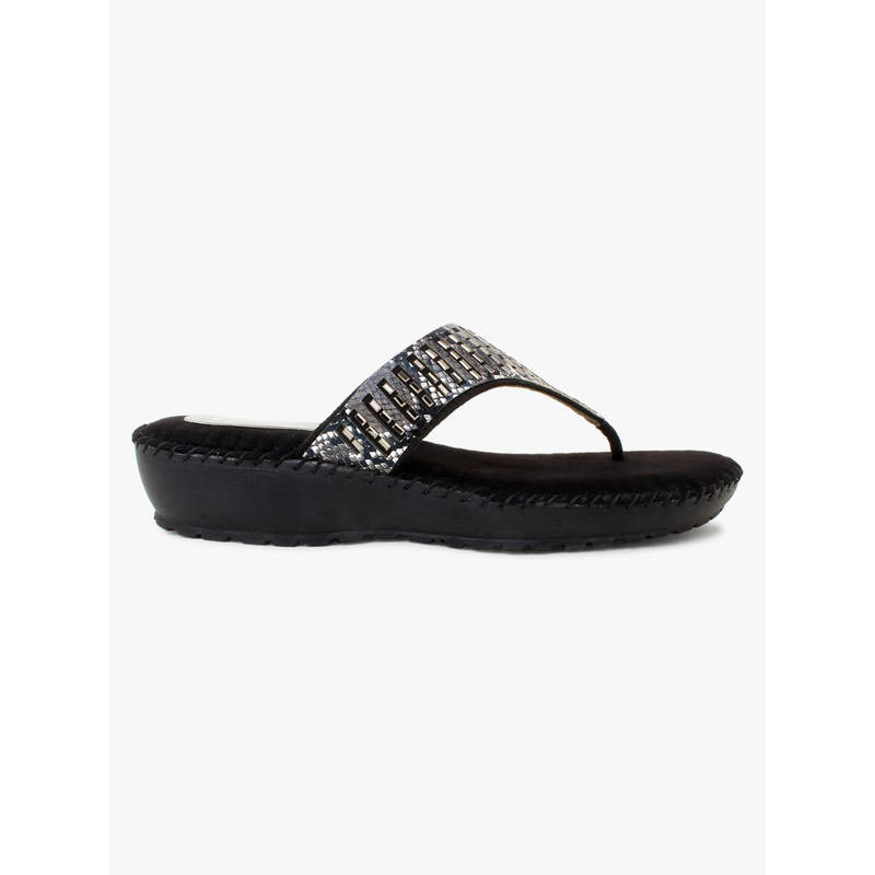 Insaddlers Slip on Soft Regular Sandals Black (EURO 36)
