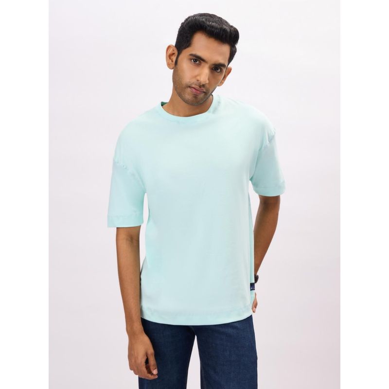 Bombay High Aqua Oversized Fit Solid T-Shirt For Men (S)