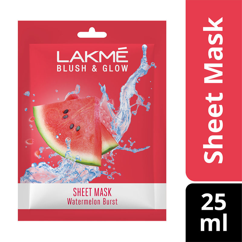 Lakme Blush & Glow Watermelon Sheet Mask Fruit Facial Like Glow