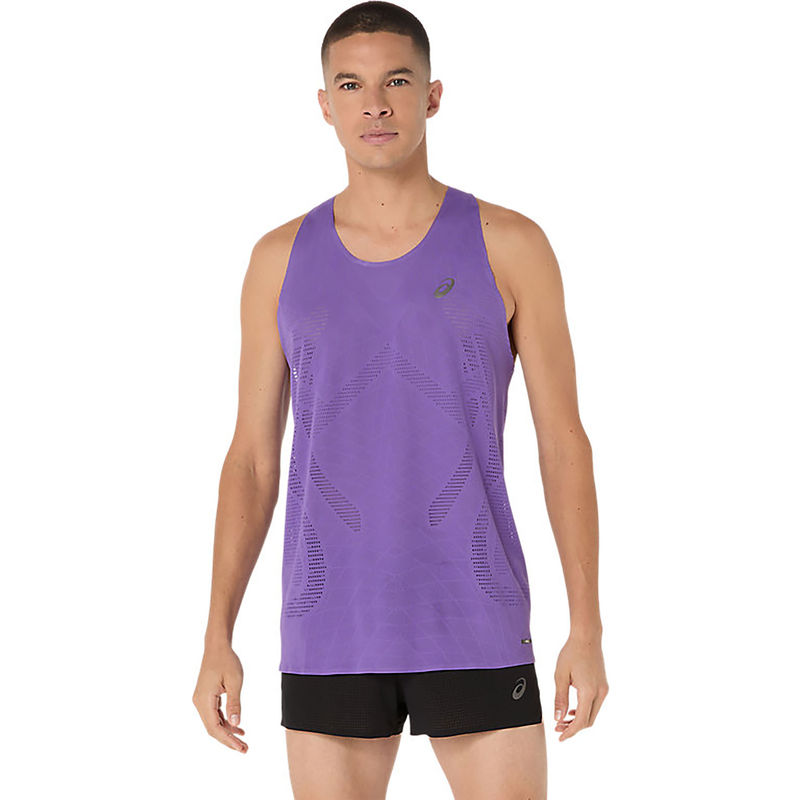 ASICS Mens Edo Purple Metarun Singlet Tank (L)