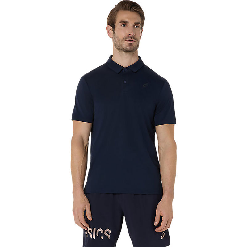 ASICS Mens Midnight/Fawn Hex Graphic Polo T-Shirt (XS)