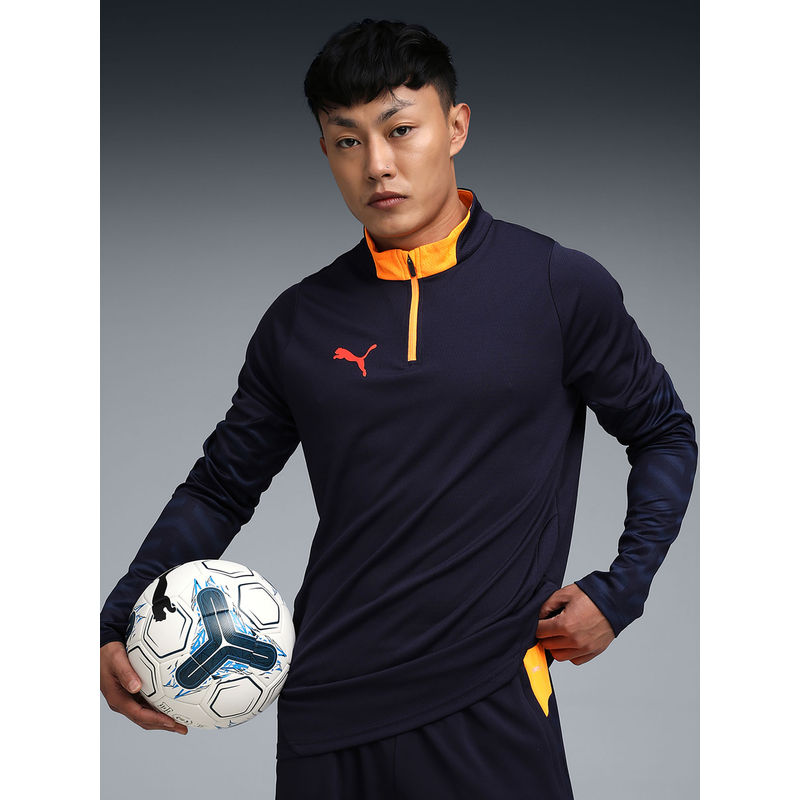 Puma individual CUP Mens 1/4 Zip T-Shirt Blue (S)