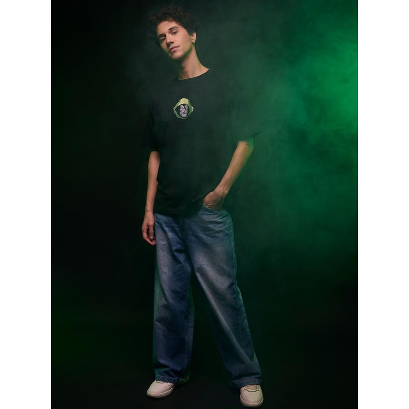 The Souled Store Official Black Doctor Doom Doomsday Oversized T-Shirt (2XL)