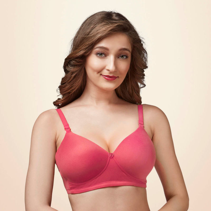 Trylo Touche Woman Soft Padded Full Cup Bra - Coral (32D)