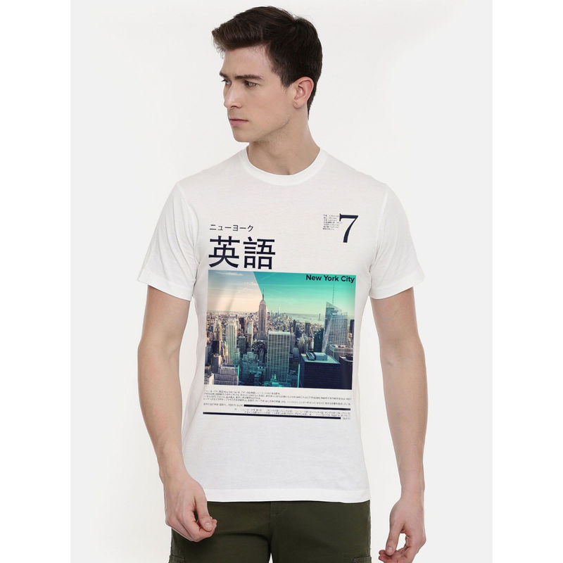 THREADCURRY Nyc 7 Creative Graphic Printed T-Shirt for Men (XL)