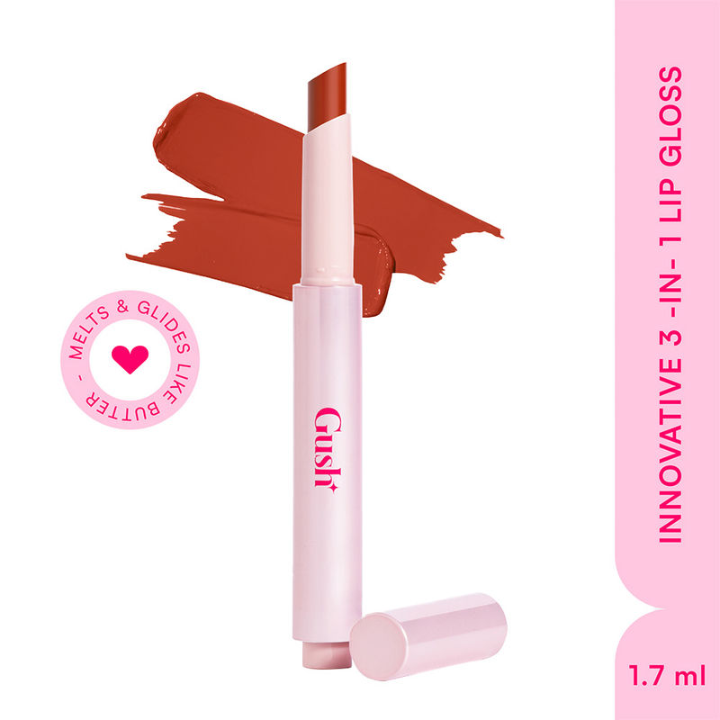 Gush Beauty Hybrid Gloss Butter Balm High Shine & Hydrating - Warm Brown