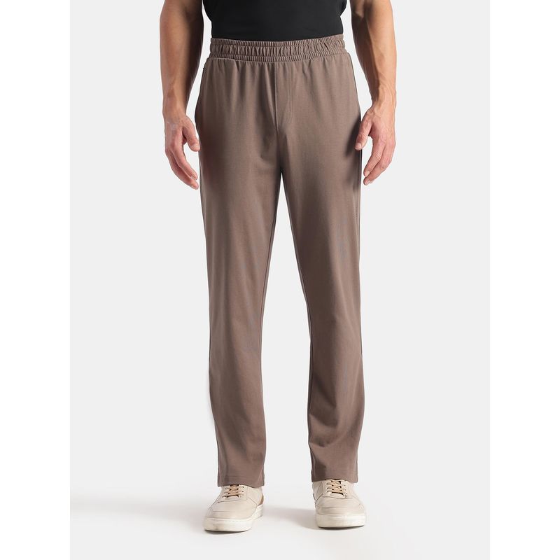 Jockey AM49 Men Super Combed Cotton Rich Slim Fit Trackpants - Dark Khaki (L)