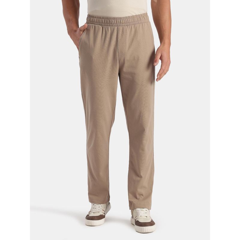Jockey AM49 Men Super Combed Cotton Rich Slim Fit Trackpants - Desert Taupe (M)