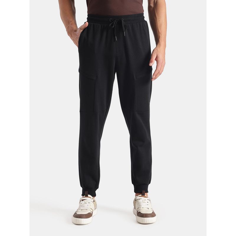 Jockey AM72 Men Super Combed Cotton Rich Regular Fit Jogger - Black (L)