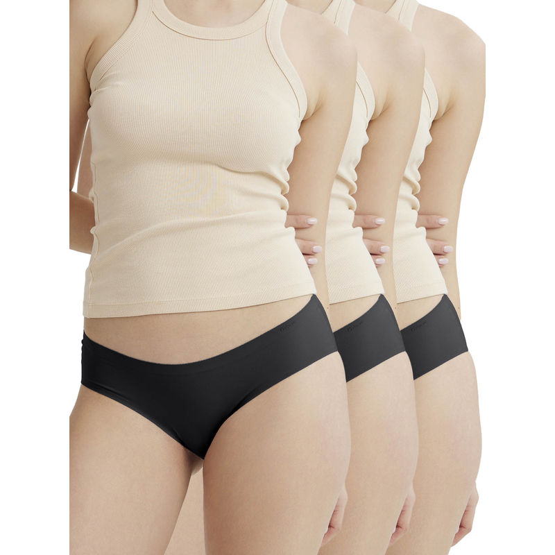 B'There Women Charcoal Seamless Hipster Briefs (Pack of 3) (2XL)