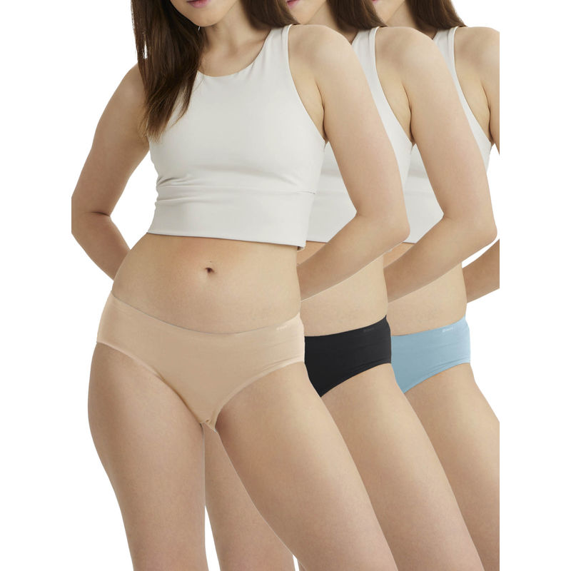 B'There Women Multi-Color Seamless Hipster Briefs (Pack of 3) (L)